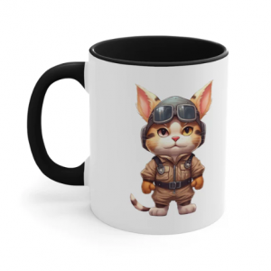 "AviCats: The High-Flying Feline Pilots 1" Accent Coffee Mug, 11oz