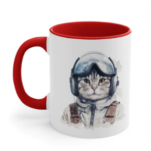 "AviCats: The High-Flying Feline Pilots 5" Accent Coffee Mug, 11oz
