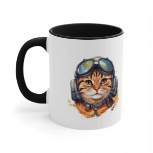 "AviCats: The High-Flying Feline Pilots 7" Accent Coffee Mug, 11oz