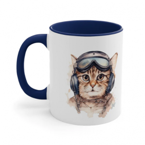 "AviCats: The High-Flying Feline Pilots 4" Accent Coffee Mug, 11oz