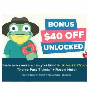 Buy the following for EXTRA $10 OFF Each Universal Orlando Ticket @Undercover Tourist 