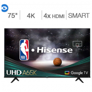 Costco - Hisense 75" A65K系列- 4K UHD LED智能电视，现价$539.99 