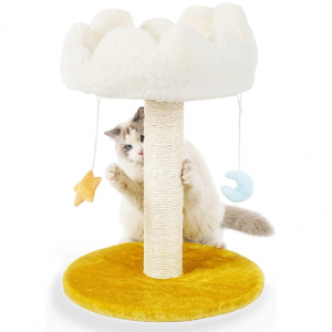 Happi N Pets Cloud Cat Scratching Post with Bed, Cat Tree Tower for Indoor Cats @ Amazon