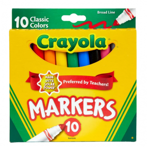 白菜價：Crayola 經典10色水彩馬克筆 @ Walmart