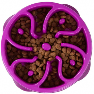 Outward Hound Fun Feeder Slo Bowl, Slow Feeder Dog Bowl, Medium/Mini, Purple @ Amazon