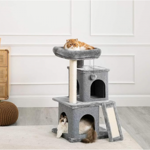 Lesure Cat Tree for Large Cat, 34 inches Tall, Grey @ Amazon