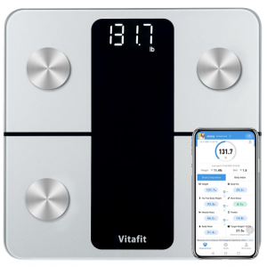 Vitafit Smart Scales for Body Weight and Fat Percentage, 400lb, Silver @ Amazon