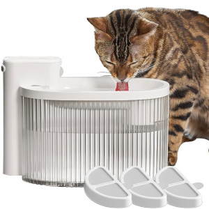 PET MARVEL Cat Water Fountain Wireless Battery Operated 85oz/2.5L with 3PCS Filters @ Amazon