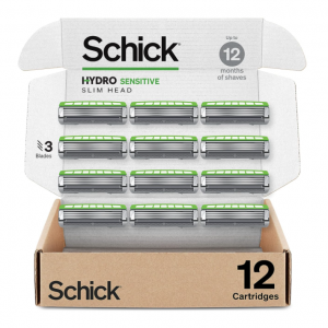 Schick Hydro Slim Head Sensitive Refills, 12 Count @ Amazon