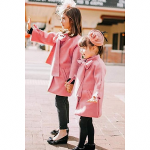 SUUGEN Toddler Kid Baby Girls Warm Wool Bowknot Coat Winter Overcoat Outwear Jacket @ Amazon