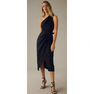 By Anthropologie One-Shoulder Linen Dress