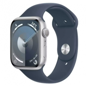 アップル Apple Watch Series 9(GPSモデル)- 45mmシルバーアルミニウムケースとストームブルースポーツバンド - M/L MR9E3J/A