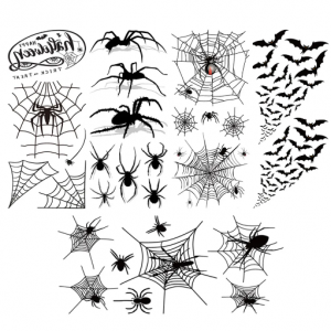 5件装成人/儿童喜欢万圣节恐怖纹身贴纸