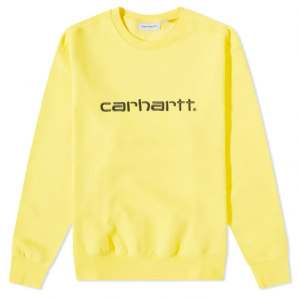 CARHARTT WIP LOGO SWEAT BUTTERCUP & BLACK