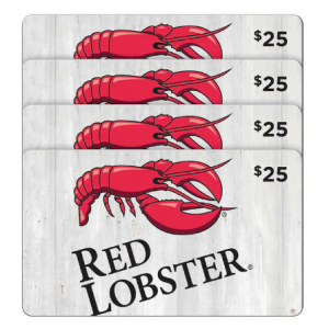 Red Lobster $25 电子礼卡 4张 @ Costco