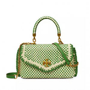 Saks Fifth Avenue官網 Tory Burch Kira 綠色迷你編織斜挎包5.2折熱賣 