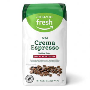 Amazon Fresh Bold Crema Espresso, Whole Bean, Medium Roast, 2.2 lb