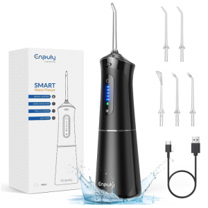 ENPULY Water Dental Flosser for Teeth, 5 Portable Modes and IPX7 Waterproof (Black) @ Amazon