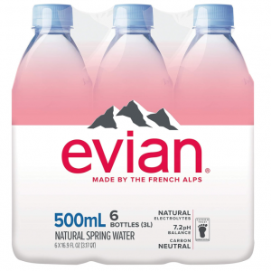 evian 天然矿泉水 16.9oz (500ml) 6瓶 @ Amazon
