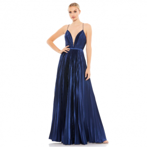 40% Off Plunge Neck Pleated Evening Gown @ Mac Duggal
