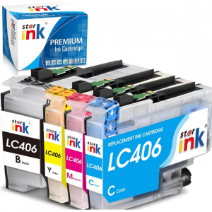 15% off LC406 Ink Cartridges Compatible Brother Set, 4-Pack @Linford