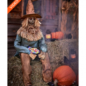 4.5英尺可怕坐式稻草人电子动画