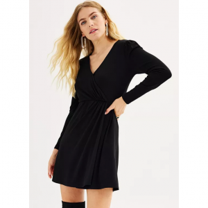 Nine West 女士長袖V領連衣裙，3色 @ Kohl's