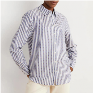 63% Off Boden Embroidered Relaxed Shirt-Metallic Clip Stripe @ Brand Alley