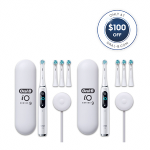 iO Series 9 Twin Pack, White Alabaster and White Alabaster @ Oral B