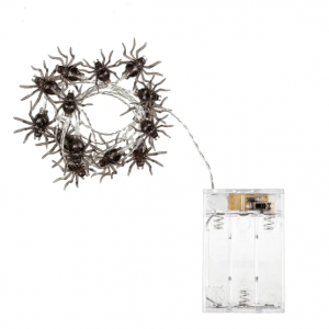 电池供电蜘蛛灯串，10个蜘蛛