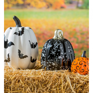 万圣节之夜 3 件套印刷陶瓷南瓜