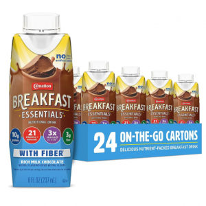 Carnation Breakfast Essentials Ready to Drink with Fiber, 8 FL OZ Carton (Pack of 24) @ Amazon