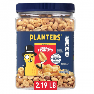 PLANTERS Salted Cocktail Peanuts, Party Snacks, Plant-Based Protein, 2.19 lb Jar @ Amazon