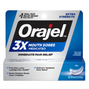 Orajel 3X for Mouth Sores: Maximum Strength Gel Tube 0.42oz @ Amazon