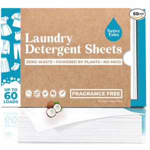 Eco-Friendly Laundry Detergent Sheets - Fragrance-Free (60 Loads) @ Nativ Tales