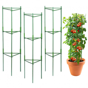 Yongblus 4ft 3-Pack Tomato Cage for Garden Plant Cages @ Amazon