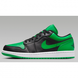 Air Jordan 1 Low Men's Shoes @ Nike, in  Black/Lucky Green/White/Black