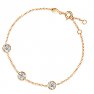 18k白金玫瑰金钻石手链