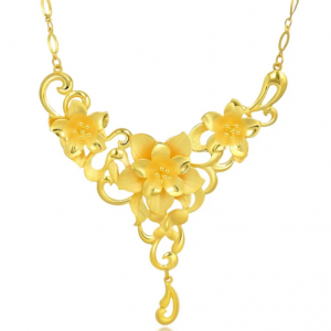 中国婚庆系列黄金花朵项链