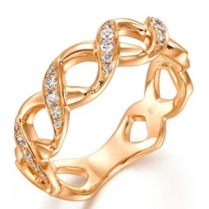 18K玫瑰金钻石戒指