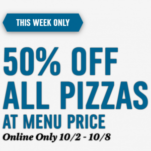 50% Off All Pizzas @ Domino's 