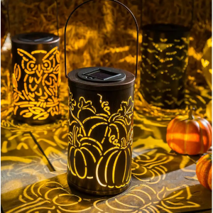 太阳能油擦青铜镂空灯笼 - 南瓜