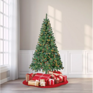 Holiday Time 6.5 ft Pre-Lit Madison Pine Artificial Christmas Tree, Multi-Color Incandescent Light