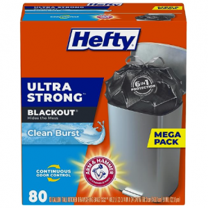 Hefty 超强高厨房垃圾袋,13 加仑,80 个