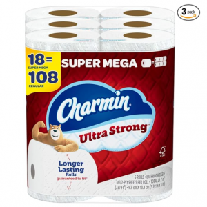 Charmin 超强力卫生纸,18 卷超级大卷 = 108 卷普通卷