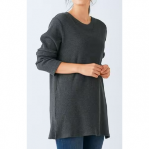 【ぽっちゃりさんサイズ】前後2WAYワッフルチュニック(綿100%)