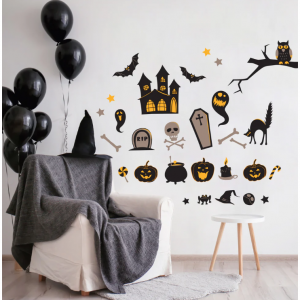 万圣节剪影系列 - 可拆卸乙烯基贴花