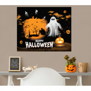 万圣节：幽灵壁画 - 可移除墙胶贴花