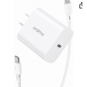 oraimo 20W USB C Charger Block with USB C to C Fast Charging Cable for $4.99 @Amazon