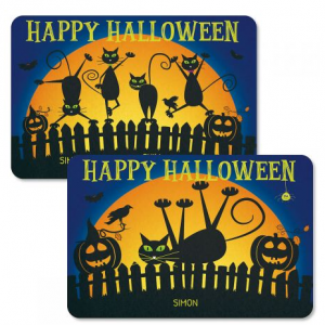 猫剪影个性化万圣节门垫